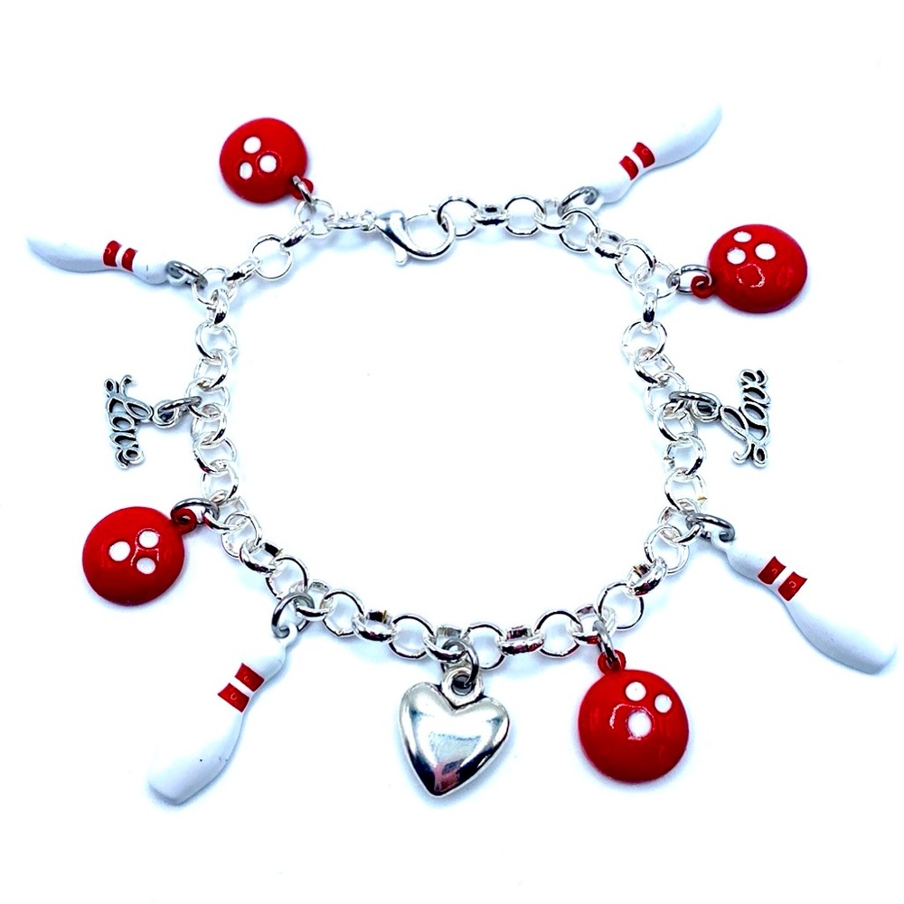 Bowling Charm Bracelet Bowling Balls Pins